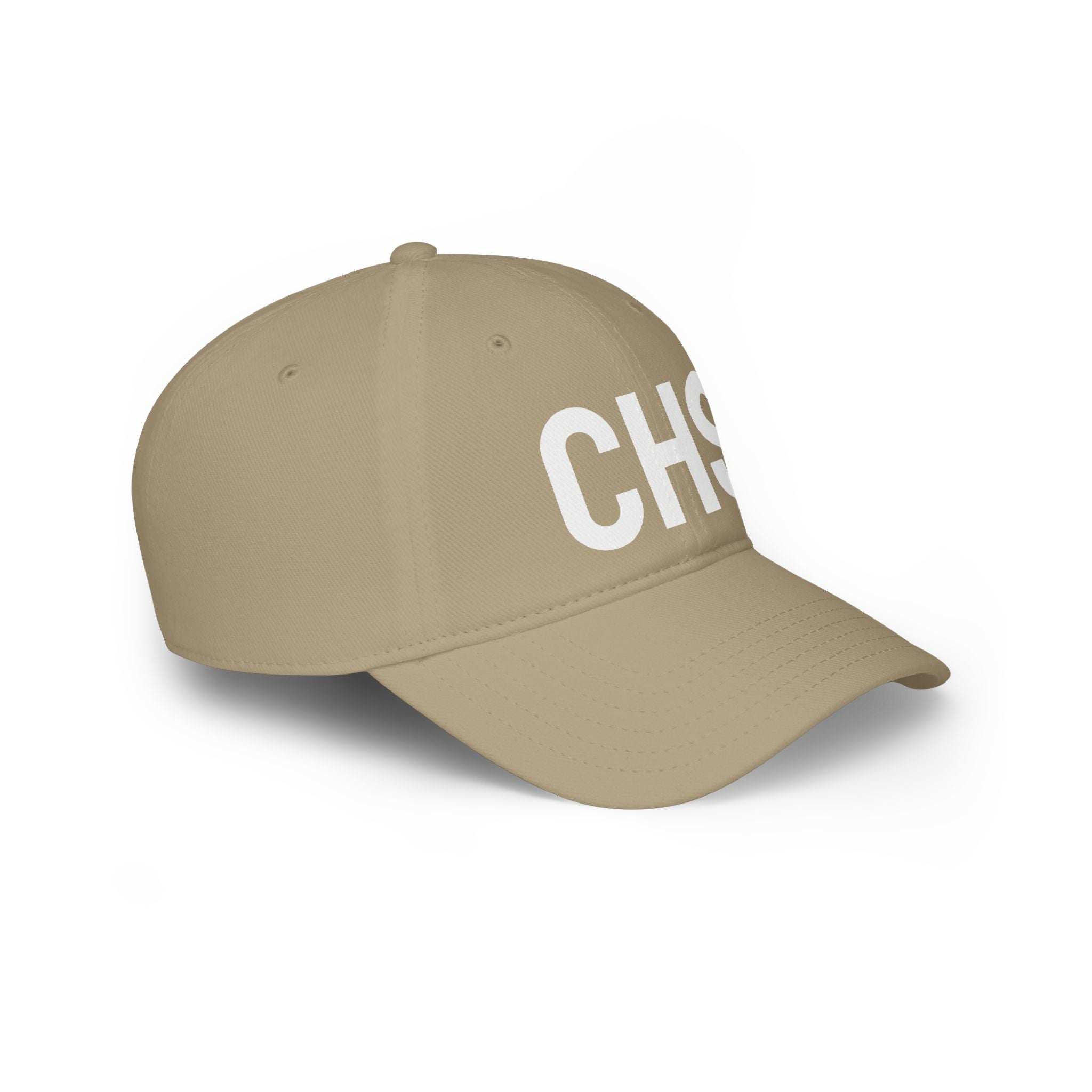 CHS Hat with embroidered logo, 100% cotton twill, adjustable Velcro strap, low-profile silhouette
